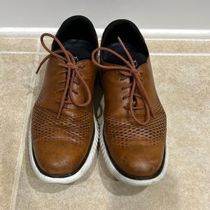 2.ZERØGRAND Lined Laser Wingtip Brown Oxford